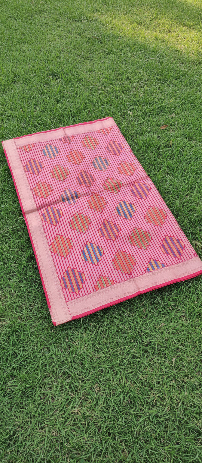 Red Semi Banarasi Saree