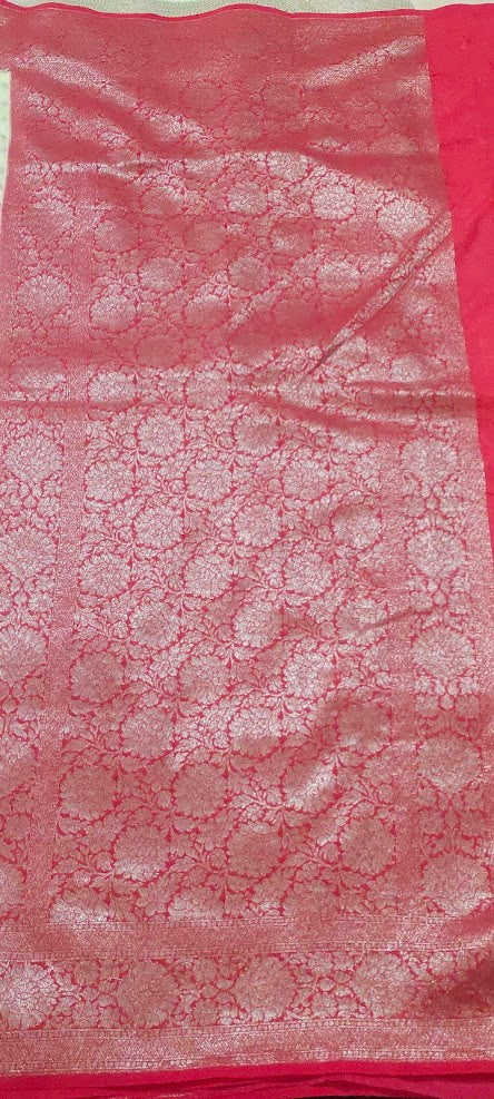 Semi Banarasi Light Pastel Yellow Saree