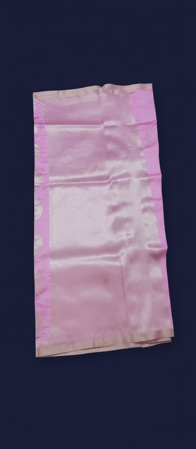 Pure Pink Chiniya Silk Saree