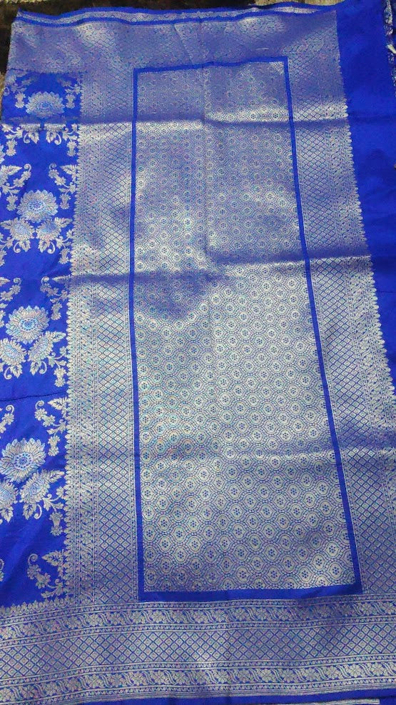 Royal Blue Pure Katan Banarasi Saree