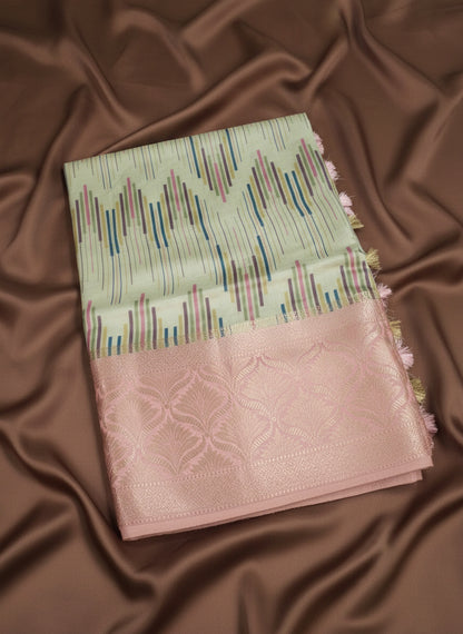 Pune Silk Banarasi Digital Print Saree