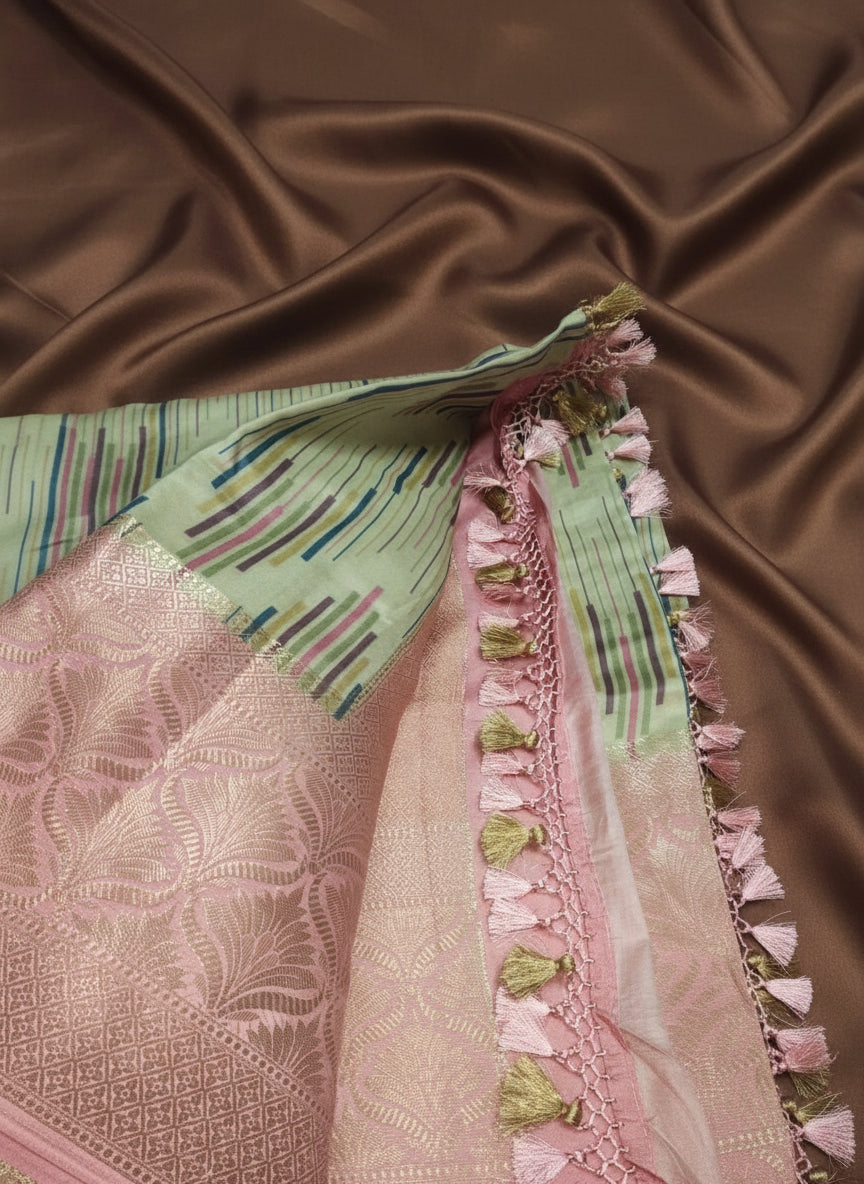 Pune Silk Banarasi Digital Print Saree