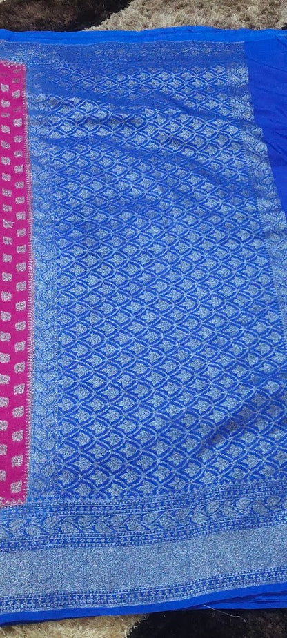 Semi Banarasi Pink Saree