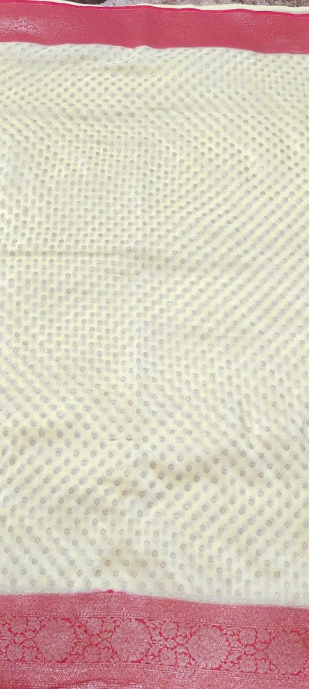 Semi Banarasi Light Pastel Yellow Saree