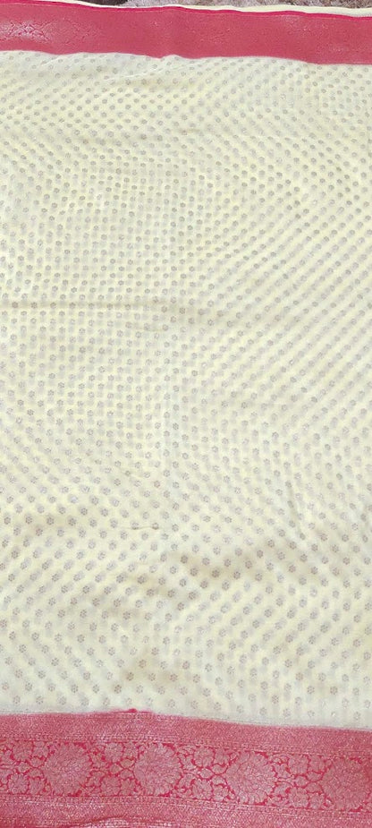 Semi Banarasi Light Pastel Yellow Saree
