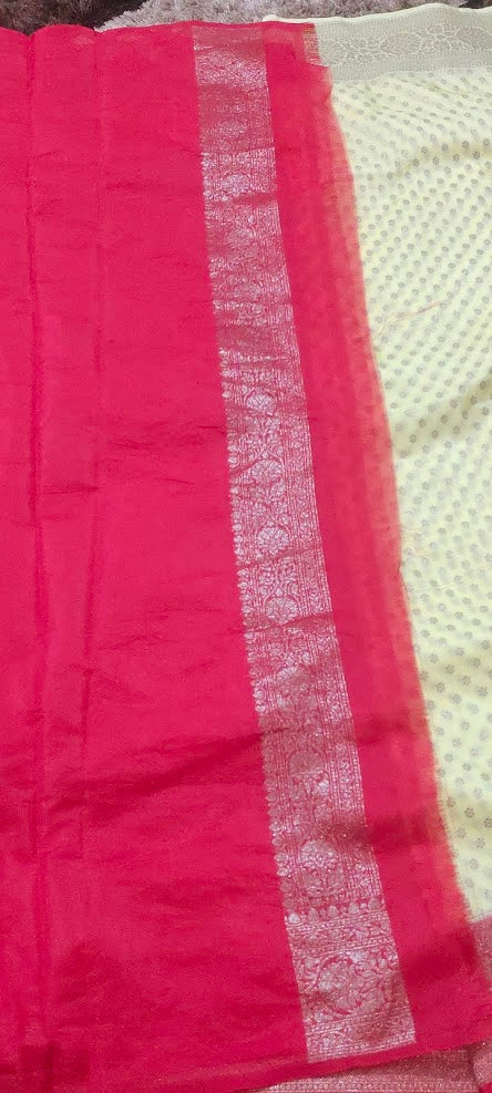 Semi Banarasi Light Pastel Yellow Saree