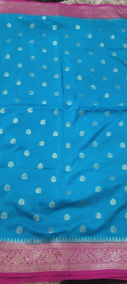 Semi Banarasi Blue Saree
