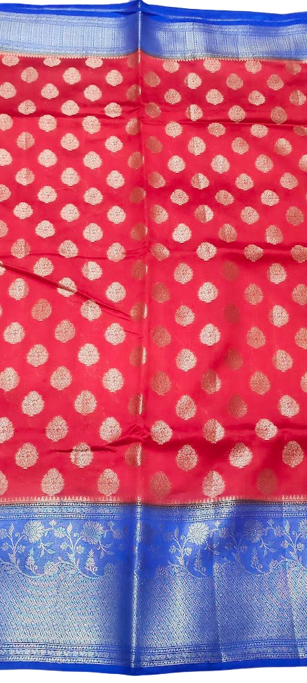 Royal Red Pure Chiniya Silk Saree