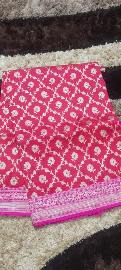 Pure Katan Red Banarasi Saree