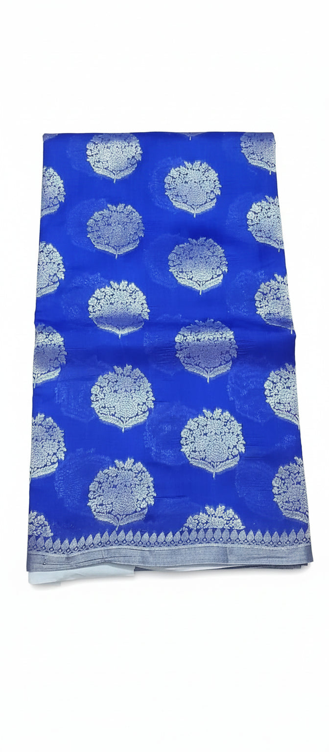 Royal Blue Pure Chiniya Silk Saree