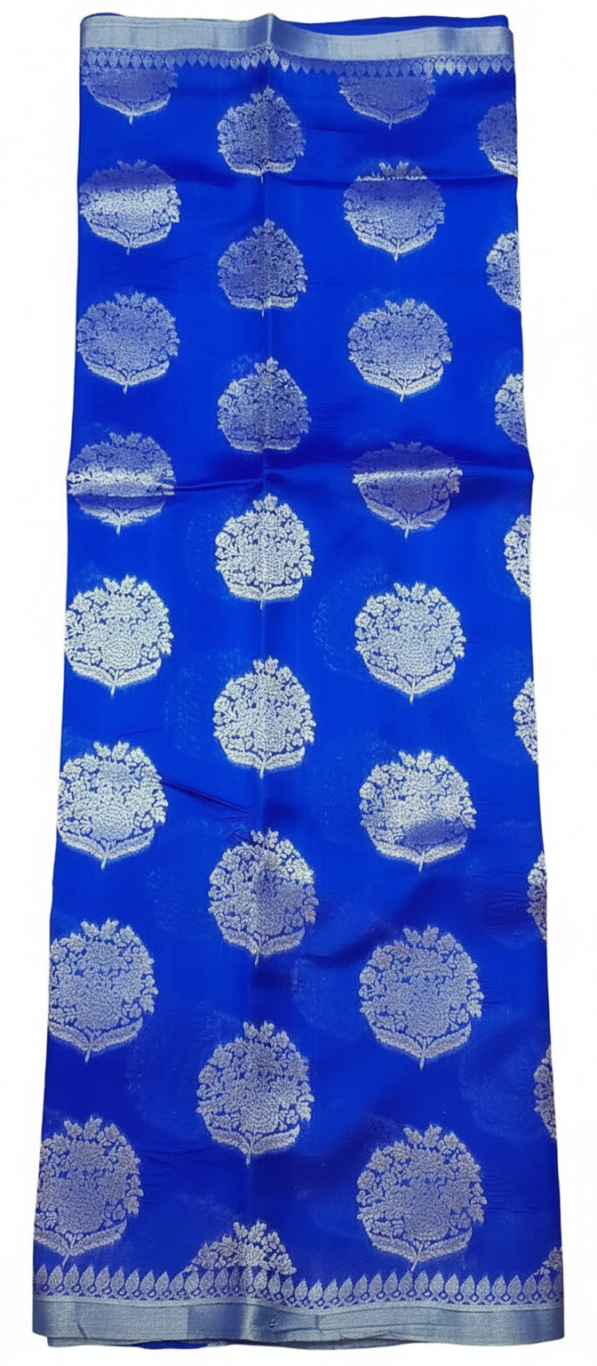 Royal Blue Pure Chiniya Silk Saree