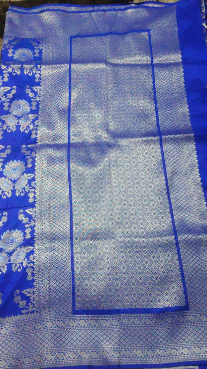 Royal Blue Pure Katan Banarasi Saree