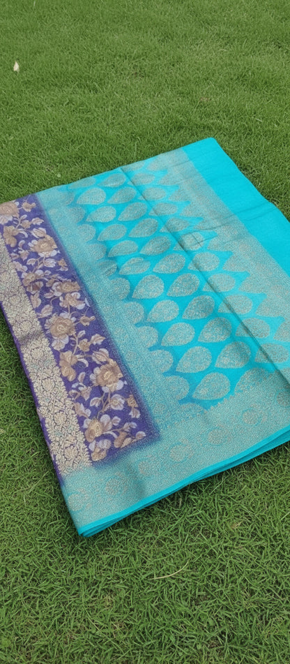 Kalamkari Digital Print Banarasi Saree