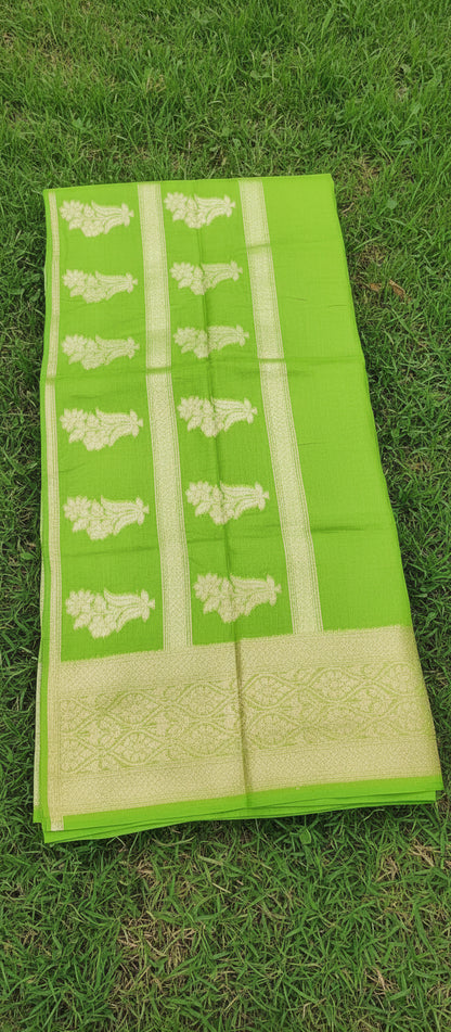 Navy Blue Semi Banarasi Saree