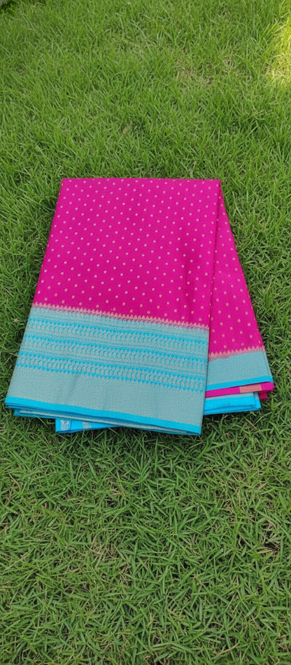 Semi Banarasi Pink Saree