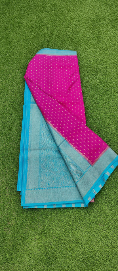 Semi Banarasi Pink Saree
