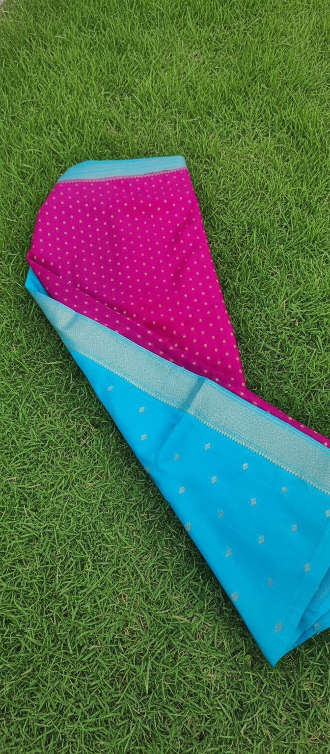 Semi Banarasi Pink Saree