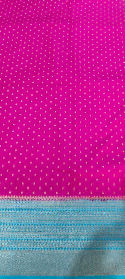 Semi Banarasi Pink Saree