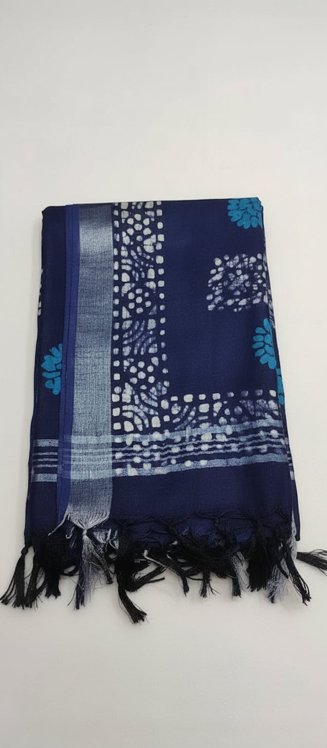 Indigo Linen Saree