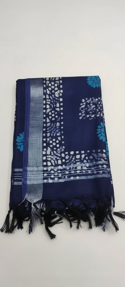 Indigo Linen Saree