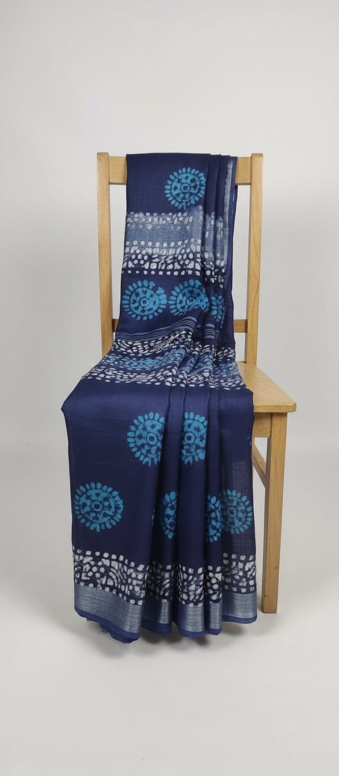 Indigo Linen Saree