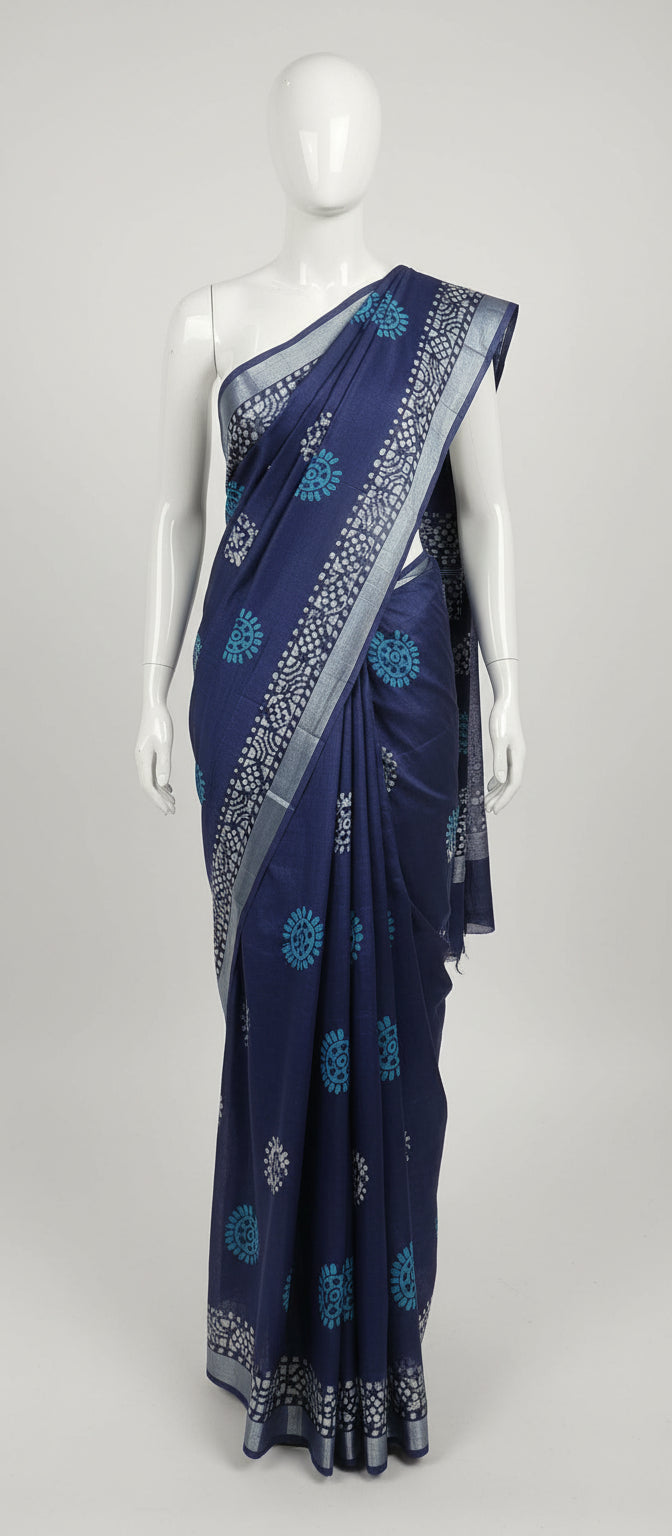 Indigo Linen Saree