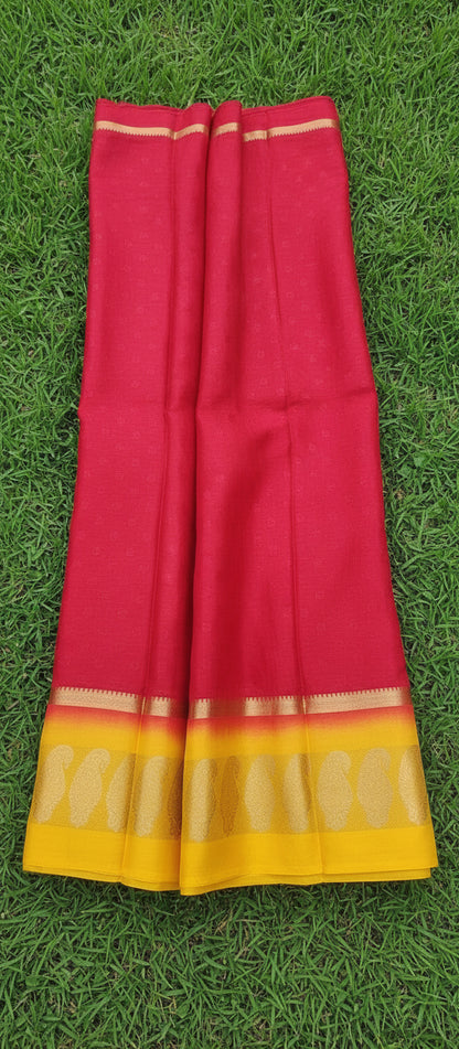 Red Mysore Crepe Silk Saree