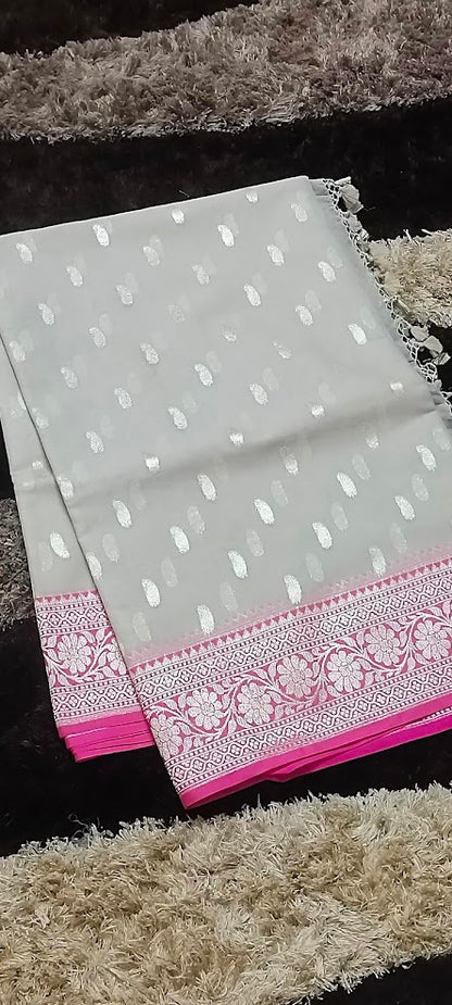 Jamdani Cream White Saree