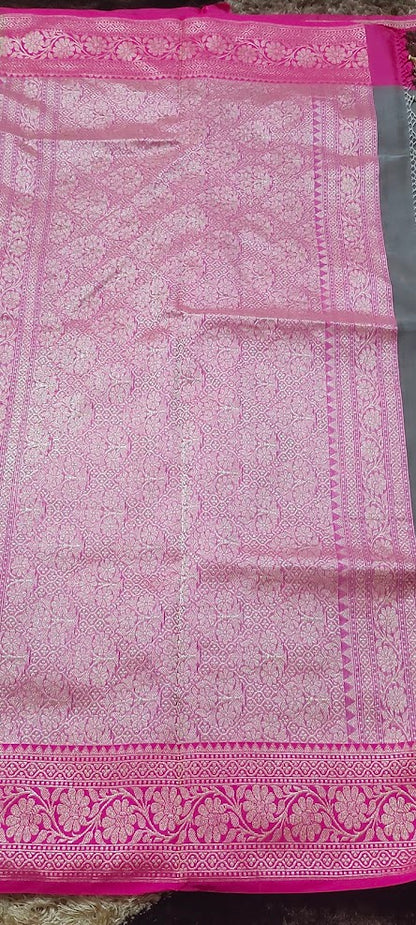 Jamdani Chikoo Grey Saree