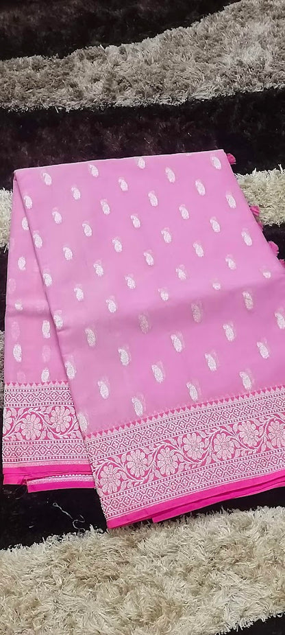 Pastel Pink Jamdani Saree