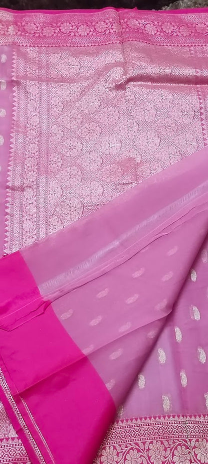 Pastel Pink Jamdani Saree