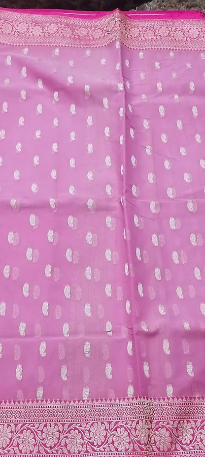 Pastel Pink Jamdani Saree