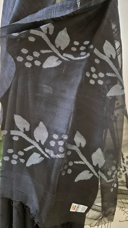 Black Matka Silk Saree