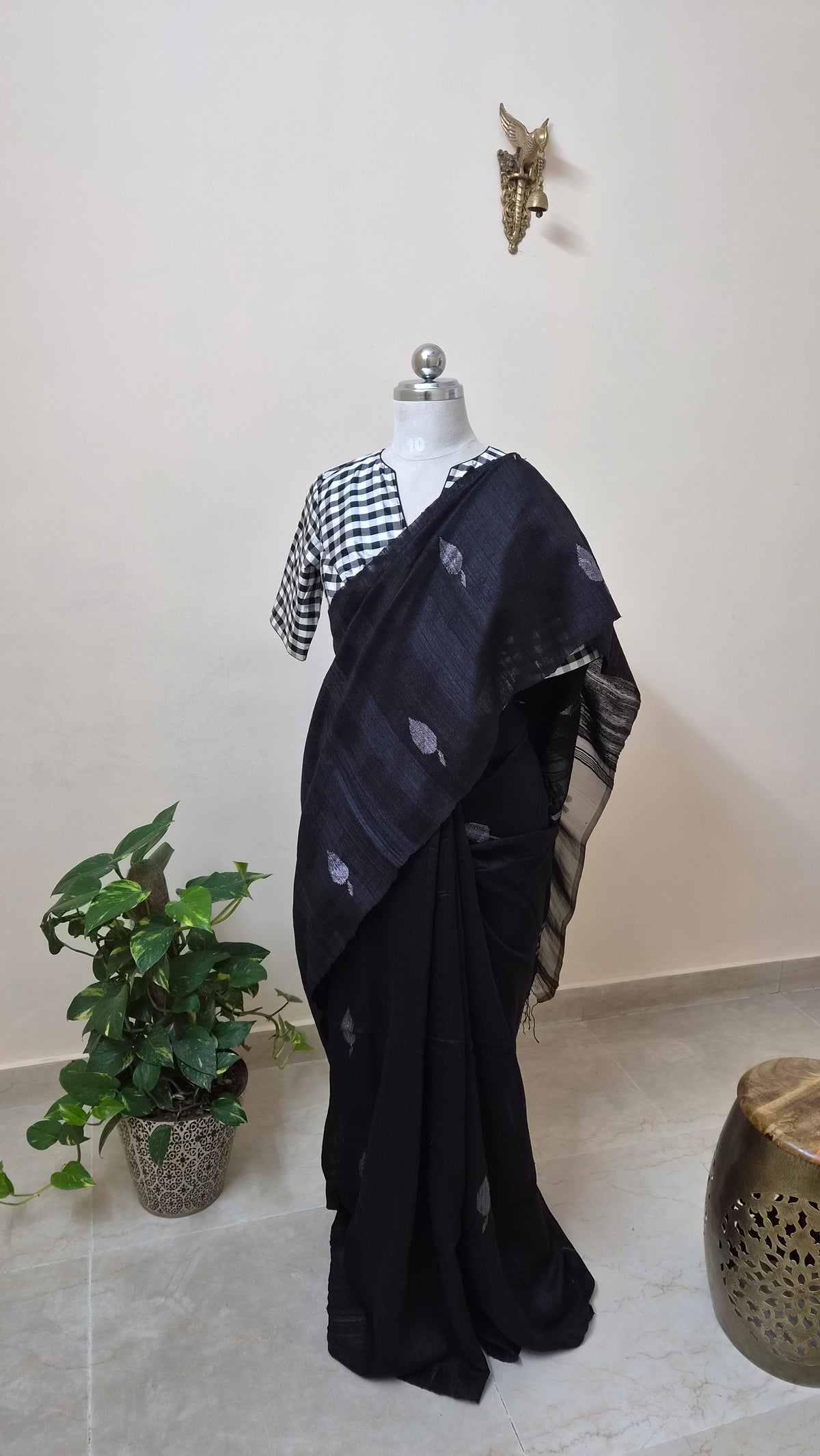 Black Matka Silk Saree