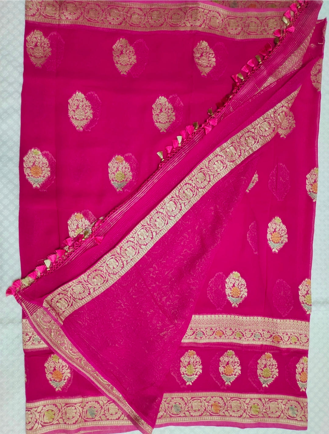 Rani Pink Banarasi Georgette Saree