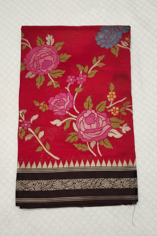 Red Banarasi Jamdani Silk Saree