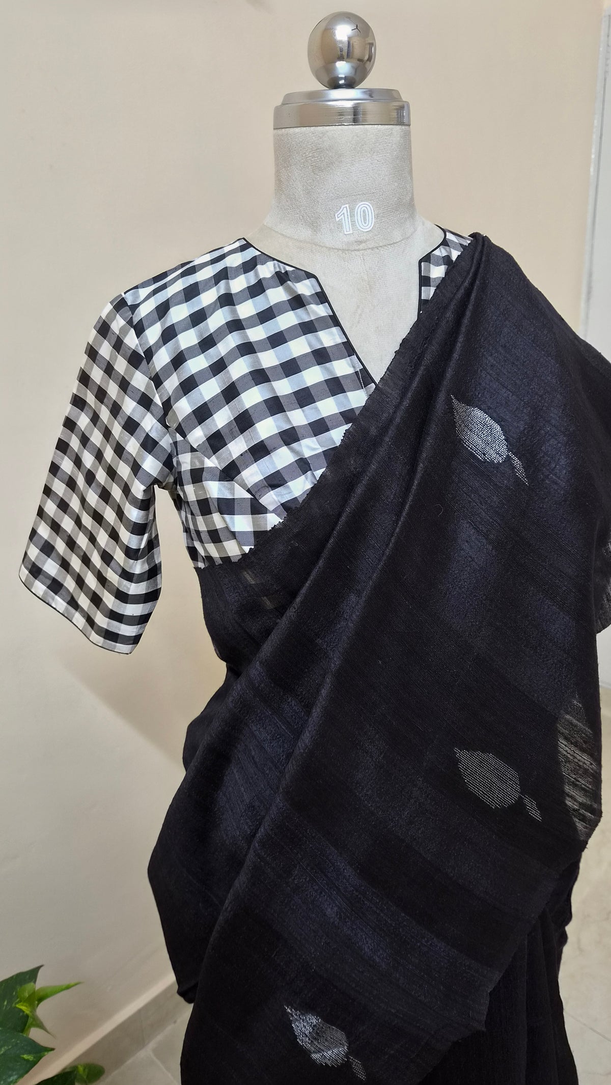 Black Matka Silk Saree